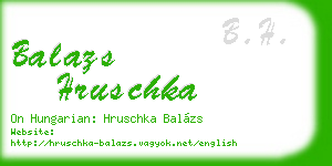 balazs hruschka business card